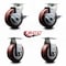 Service Caster Tool Box Caster Wheel Set 5'' Maroon Polyurethane Swivel Casters, 4PK TOOL-SCC-20S520-PPUB-TLB-2-R-2 - alternate 4